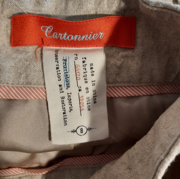 Anthropologie cartonnier casetta champagne linen skirt sz 8 *K - Picture 6 of 7